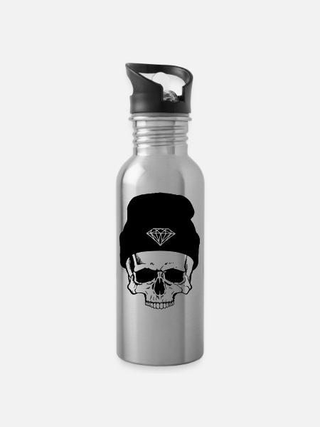 Hipster - Trinkflasche mit integriertem Trinkhalm - Lightsilver