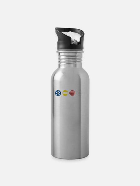 Brettspiele - Trinkflasche mit integriertem Trinkhalm - Lightsilver