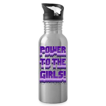 Power to the Girls - Trinkflasche mit integriertem Trinkhalm - Lightsilver - Rechts