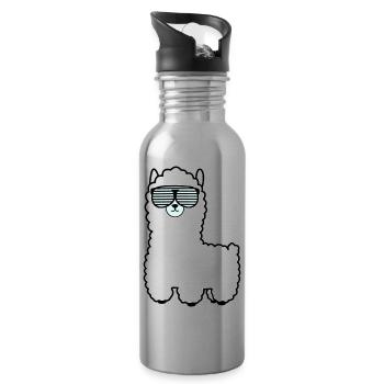 lama_002 - Trinkflasche mit integriertem Trinkhalm - Lightsilver - Rechts