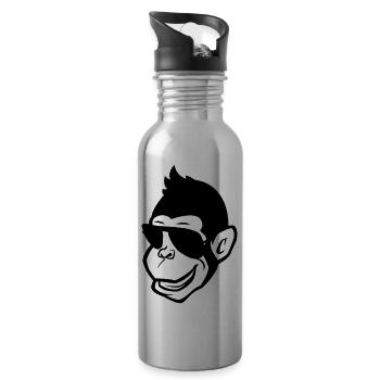 monkey cool comic - Trinkflasche mit integriertem Trinkhalm - Lightsilver - Rechts