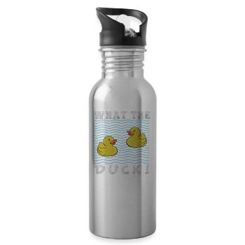What the duck - Water bottle with straw - silver - Right