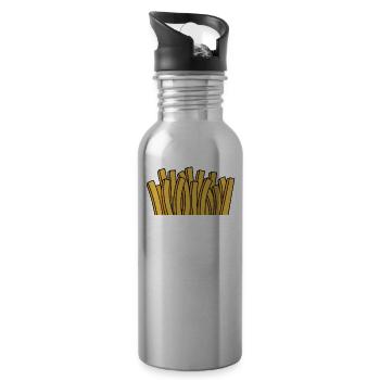Pommes Frites - Trinkflasche mit integriertem Trinkhalm - Lightsilver - Rechts