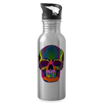 Rainbowskull, New - Water bottle with straw - silver - Right