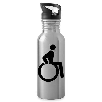 fauteuil roulant - Gourde avec paille intégrée - argent clair - Droite