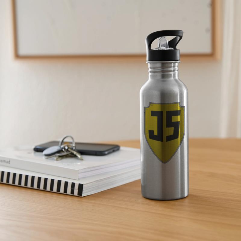 JavaScript-Schild Trinkflasche mit integriertem Trinkhalm