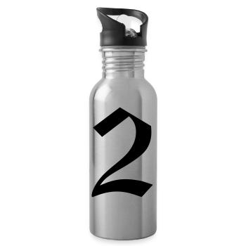 2 - Water bottle with straw - silver - Right