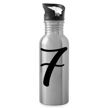 7 - Water bottle with straw - silver - Right