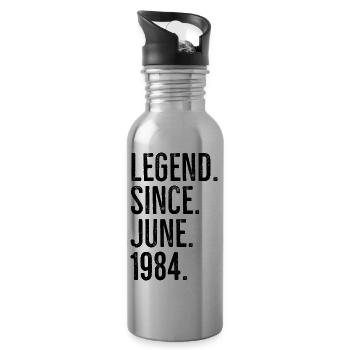 Légende depuis juin 1984 - Gourde avec paille intégrée - argent clair - Droite