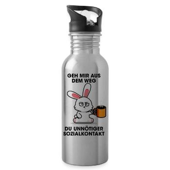 Bad Morning Rabbit - Trinkflasche mit integriertem Trinkhalm - Lightsilver - Rechts