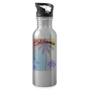 California - Water bottle with straw - silver - Right