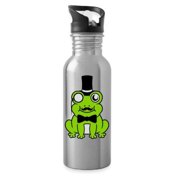 Sir Frog Gentlemen Cylindre - Gourde avec paille intégrée - argent clair - Droite