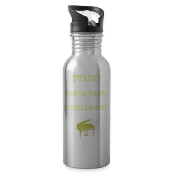 Instrument de piano pour personnes intelligentes Retro Lime - Gourde avec paille intégrée - argent clair - Droite