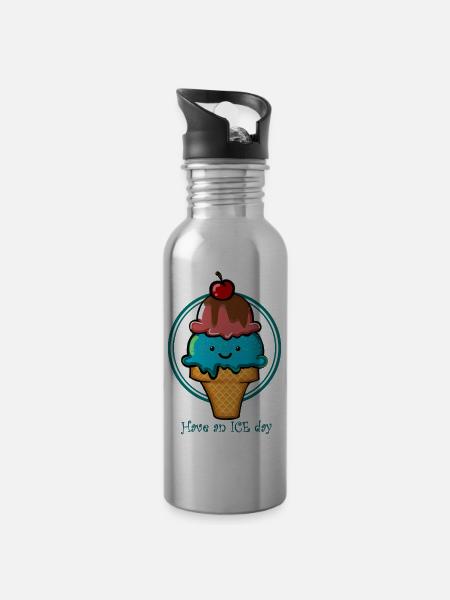 Passez une journée de glace - Gourde avec paille intégrée - argent clair