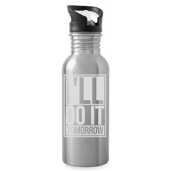 Citation de Do It Tomorrow - Gourde avec paille intégrée - argent clair - Droite