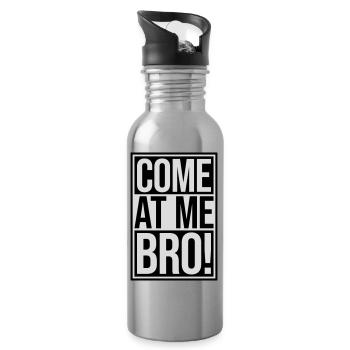 come at me bro - Trinkflasche mit integriertem Trinkhalm - Lightsilver - Rechts