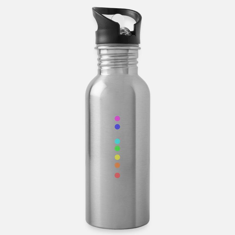 Chakra - Gourde avec paille intégrée - argent clair