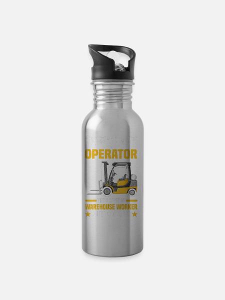 Gabelstaplerfahrer Sprüche | Gabelstapler Geschenk - Trinkflasche mit integriertem Trinkhalm -