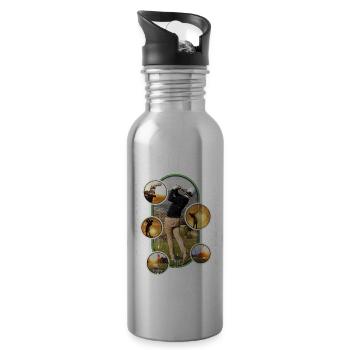 Golf Golfen Golfspieler Sport Hobby Club Vintage - Trinkflasche mit integriertem Trinkhalm - Lightsilver - Rechts