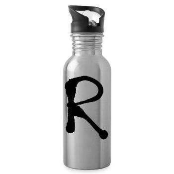 R - Iinitale / Lettre - Pulvérisé - Gourde avec paille intégrée - argent clair - Droite
