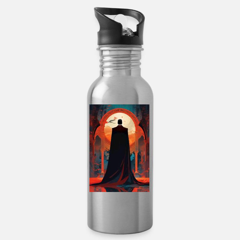 Dracula - Trinkflasche mit integriertem Trinkhalm - Lightsilver