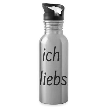 I love it - Water bottle with straw - silver - Right