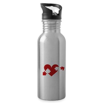 Valentinstag 2024 Zitate Lovers Day Geschenk - Trinkflasche mit integriertem Trinkhalm - Lightsilver - Rechts