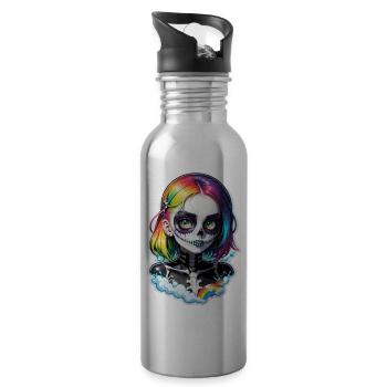 Halloween - Rock & Rainbow - Water bottle with straw - silver - Right