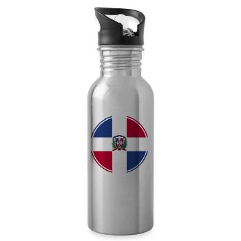 Puerto Rico | Puerto Ricaner Flagge Geschenkideen - Trinkflasche mit integriertem Trinkhalm - Lightsilver - Rechts