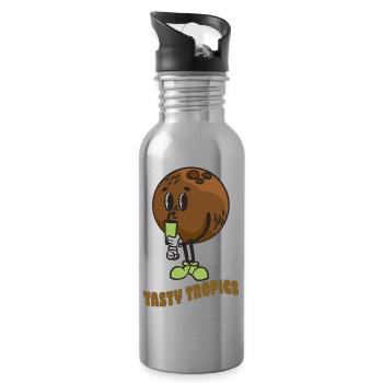 Coconut Lover Juice Beach Tropical Summer - Water bottle with straw - silver - Right