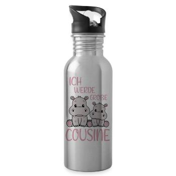Bald Große Cousine Nilpferde Mädchen Nachwuchs - Trinkflasche mit integriertem Trinkhalm - Lightsilver - Rechts