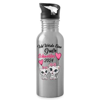 Grande soeur 2024 - Gourde avec paille intégrée - argent clair - Droite