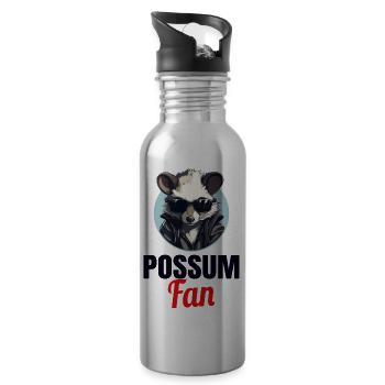 Opossum Possum Vintage Possumm Oppossum - Trinkflasche mit integriertem Trinkhalm - Lightsilver - Rechts