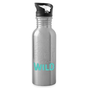 Scheune "Wild sein - Trinkflasche mit integriertem Trinkhalm - Lightsilver - Rechts