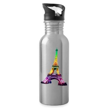 Eiffel tower #17 - Gourde avec paille intégrée - argent clair - Droite