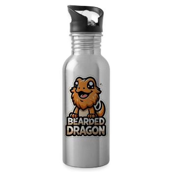 Bartagame - Trinkflasche mit integriertem Trinkhalm - Lightsilver - Rechts