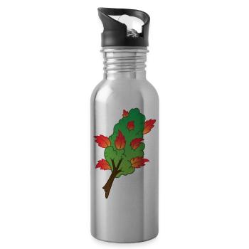Herbst inspirierter Marihuana Bud - Trinkflasche mit integriertem Trinkhalm - Lightsilver - Rechts
