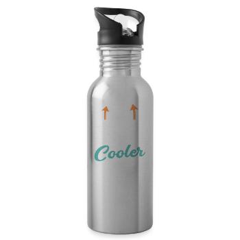 So sieht ein richtig cooler Grafikdesigner aus - Trinkflasche mit integriertem Trinkhalm - Lightsilver - Rechts