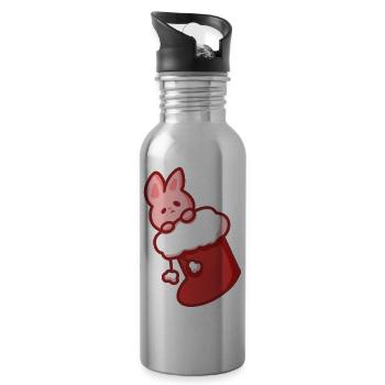 Christmas Bunny - Trinkflasche mit integriertem Trinkhalm - Lightsilver - Rechts