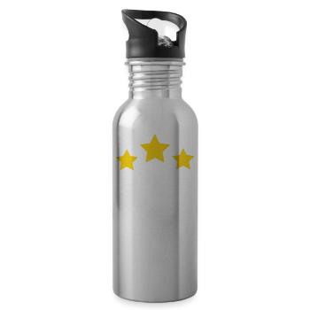 7 ans étoile - cadeau de 7e anniversaire - Gourde avec paille intégrée - argent clair - Droite