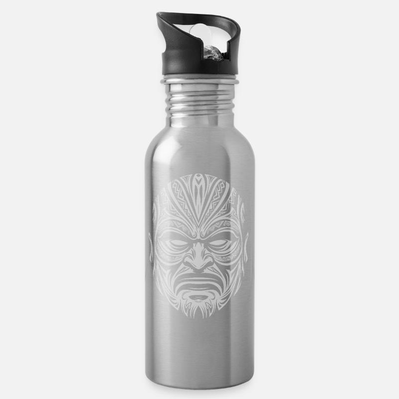 Maori - Water bottle with straw - silver