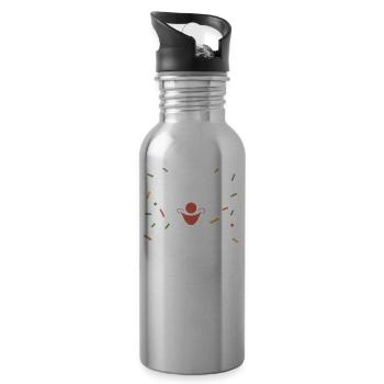 Das ist mein Clown Kostüm - Karneval Fasching - Trinkflasche mit integriertem Trinkhalm - Lightsilver - Rechts