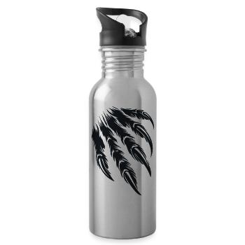 krallen - Trinkflasche mit integriertem Trinkhalm - Lightsilver - Rechts