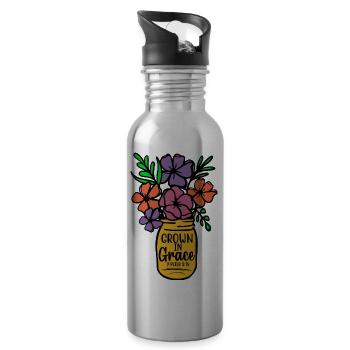 in Gnade gewachsen - Trinkflasche mit integriertem Trinkhalm - Lightsilver - Rechts