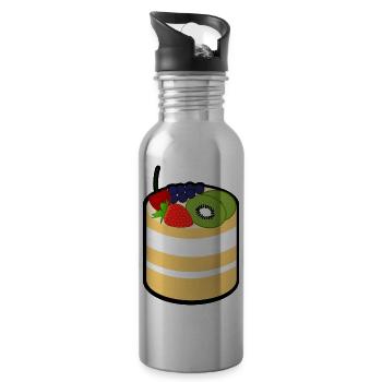 Cake - Water bottle with straw - silver - Right