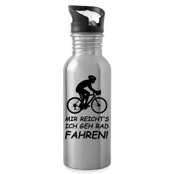 Cycliste, : j’en ai marre je fais du vélo - Gourde avec paille intégrée - argent clair - Droite