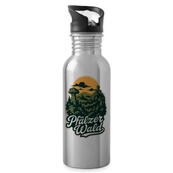 Pfälzer Wald – Mystische Kulturlandschaft - Trinkflasche mit integriertem Trinkhalm - Lightsilver - Rechts