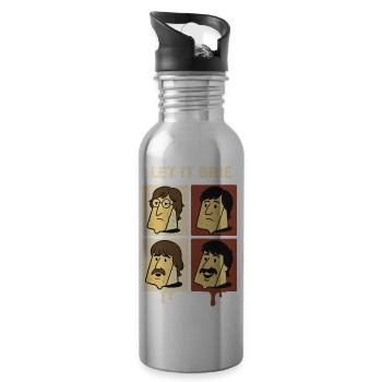 Let It Brie Cheese Quartet - Water bottle with straw - silver - Right