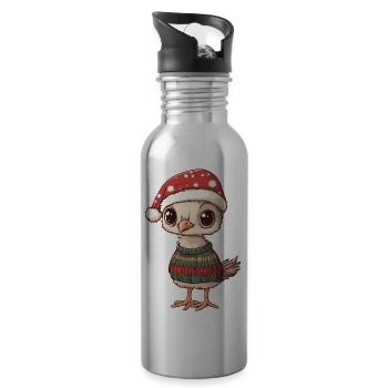 Bouquet Christmas - Water bottle with straw - silver - Right