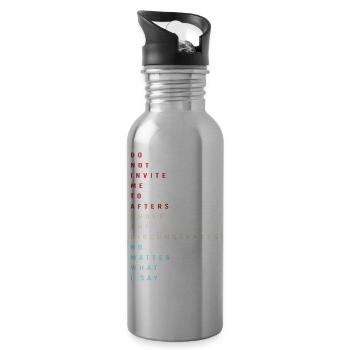 Techno House Electro Festival Hardstyle EDM - Water bottle with straw - silver - Right